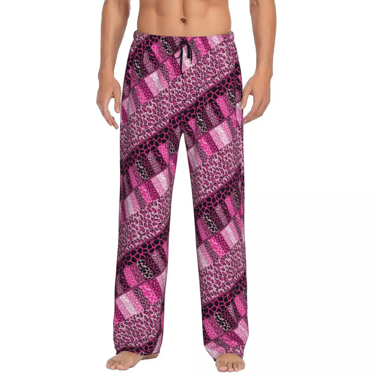 

Мужские пижамные штаны с леопардовым принтом, разноцветные, с эластичным поясом и карманами, для сна и отдыха