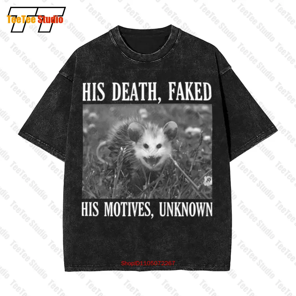 

Опоссум Его Death Faked Motives Неизвестная винтажная футболка большого размера 3JEL