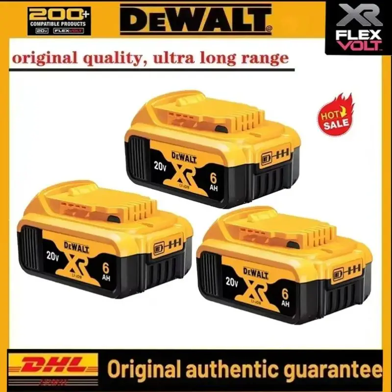 ✔Original DEWALT battery 20V 5-6AH，rechargeable lithium-ion battery， DCB115，DCB118，Dewalt tool battery, dewalt ，DCB1104 charger