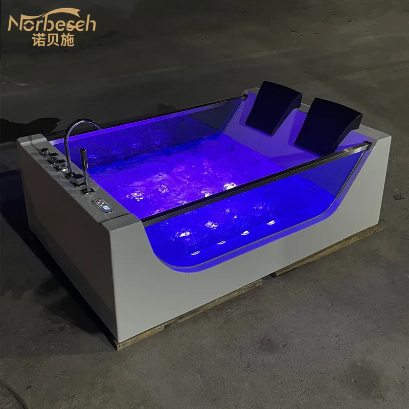 

Directly From The Manufacturer Double Independent Acrylic Sea View Glass Massage Surf Bubble Thermostatic Hotel Bath 1.8M