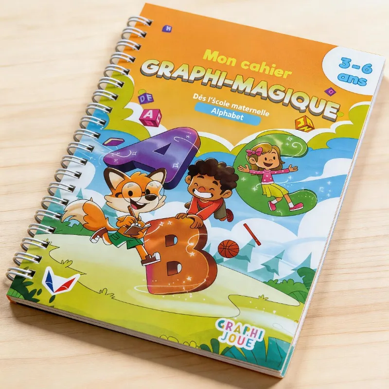 1 French  Alphabet Groove Practice Book Alphabet Writing Activity Copybook Practice, French Beginner Alphabet Practice Book