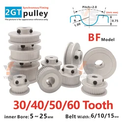 2GT Timing Belt Pulley 30T/40T/50T/60T Tooth Width 7/11/16mm Inner Hole 5-15mm G2M Synchronous Wheel for Precision Drive Systems