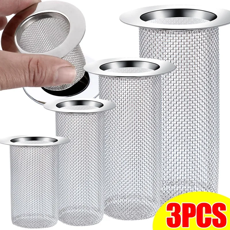 Filtro de drenaje de suelo de acero inoxidable, malla para fregadero de cocina, filtro antiobstrucción, recogedor de pelo para baño, colador de ducha para el hogar, red de desagüe