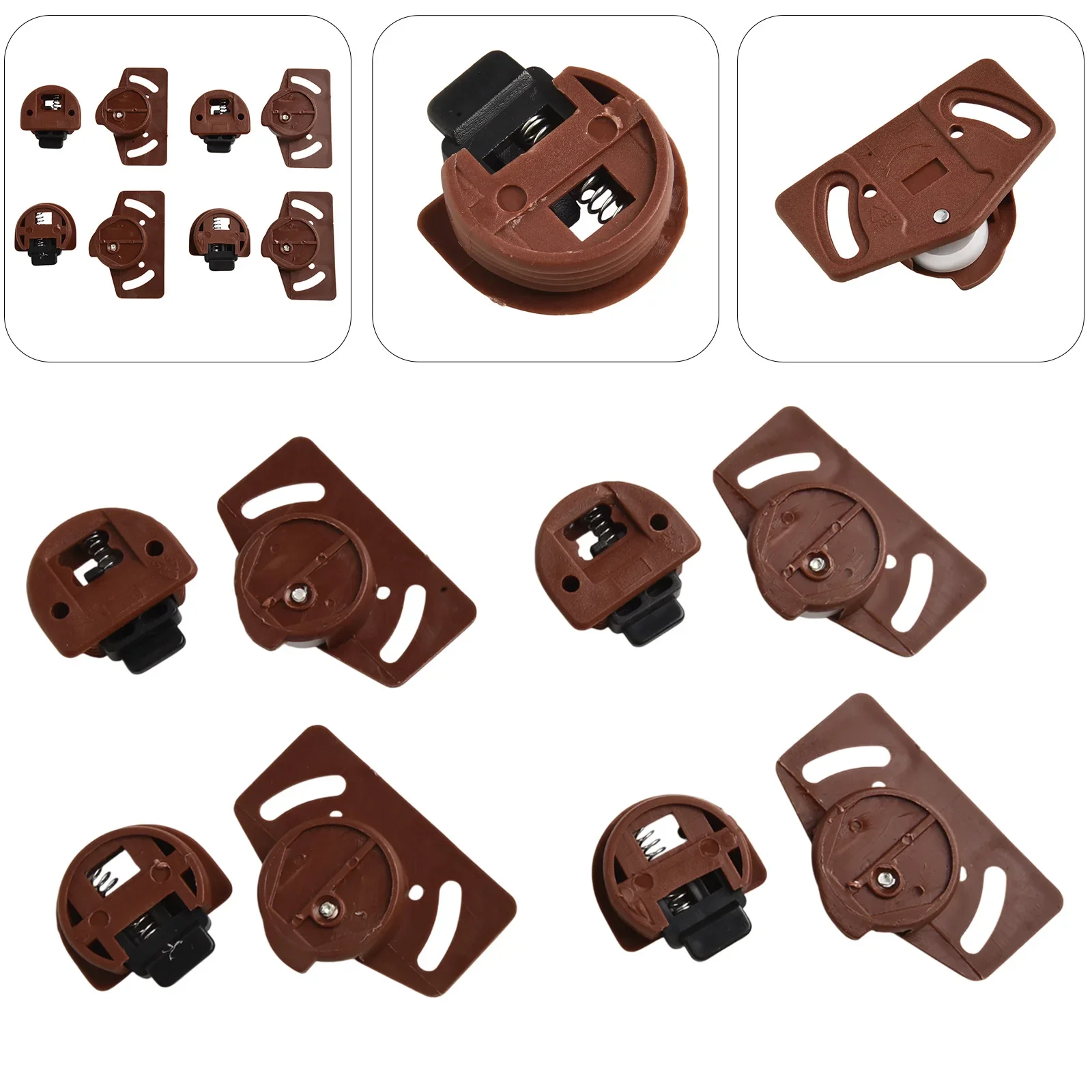 For Easy Access Brown White Wheel Sliding Door Roller Furniture Sliding Guide Serviceable Nylon Construction      New