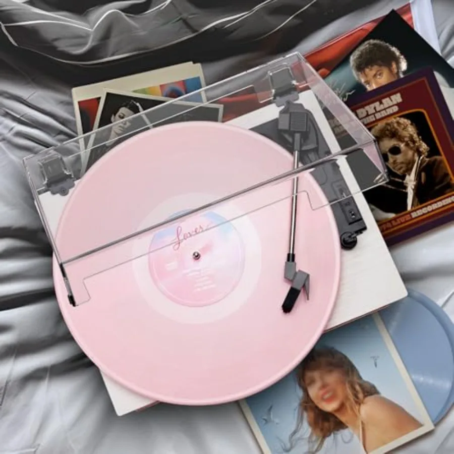 Vinyl Record Player with Built-in Speakers 3-Speed Vintage Record Player Support Trebleand Bass Control, 3.5mm Headphone Jack, view 3