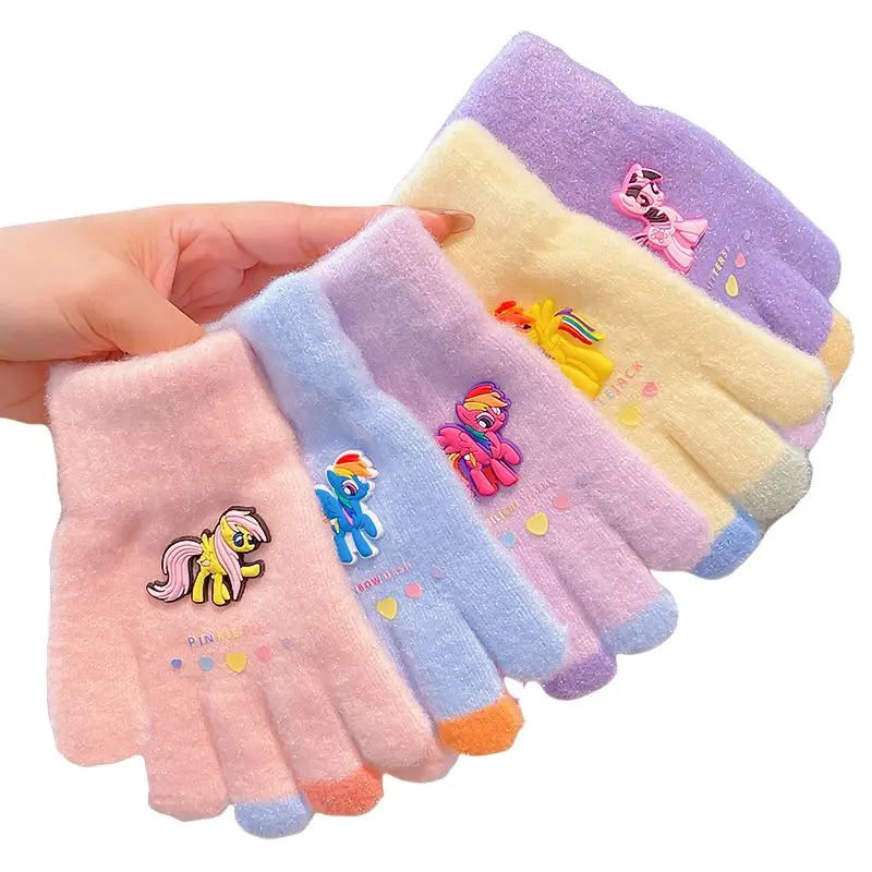 

My Little Pony Warm comfortable gloves winter student cute children thick gloves finger five finger birthday Christmas gifts