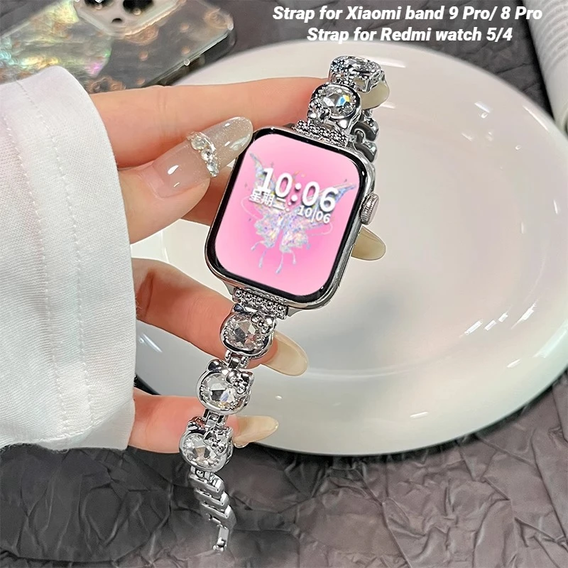 

Металлический ремешок для Xiaomi Band 9 Pro, спортивный ремешок для часов Redmi 5/4, женский браслет, модные умные часы, браслет Correa