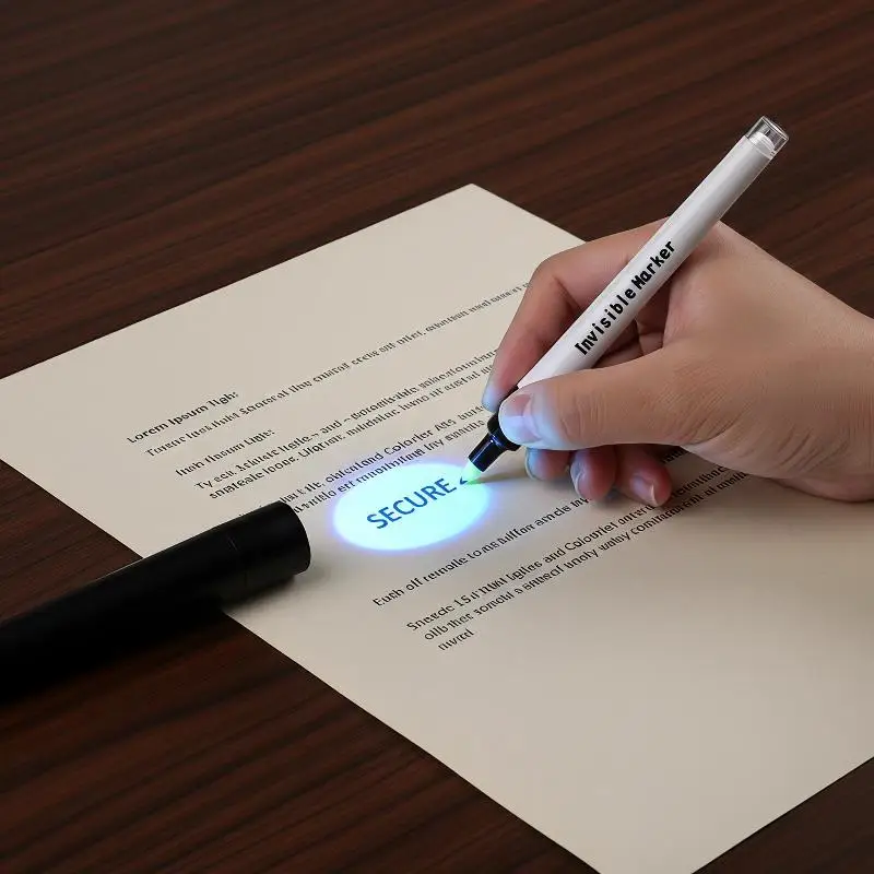 New UV Invisible Ink Marker Pen Waterproof Permanent Anti-tamper Security Marker Secret Code Pen Ultraviolet Fluorescent Pen