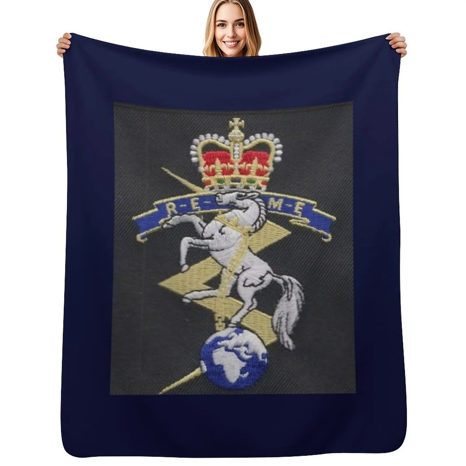 REME BADGE Throw Blanket Camping Hair Bed linens Blankets Sofas Of Decoration Nap funny gift Blankets