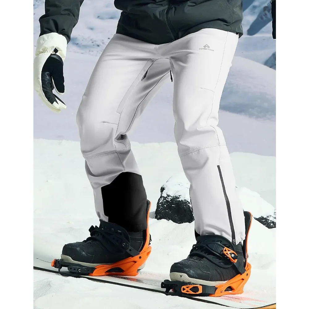 Pantalon de ski pour homme Pioneer Camp, imperméable, isolé, doublé en polaire, softshell, pour snowboard, randonnée en plein air, avec fermeture éclair à la base des jambes