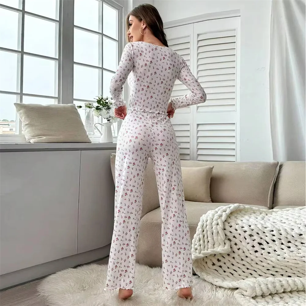 Women Casual Two-Piece Suit Sexy And Fashionable European And American Style Autumn And Winter Explosive Fashion Pajamas Set