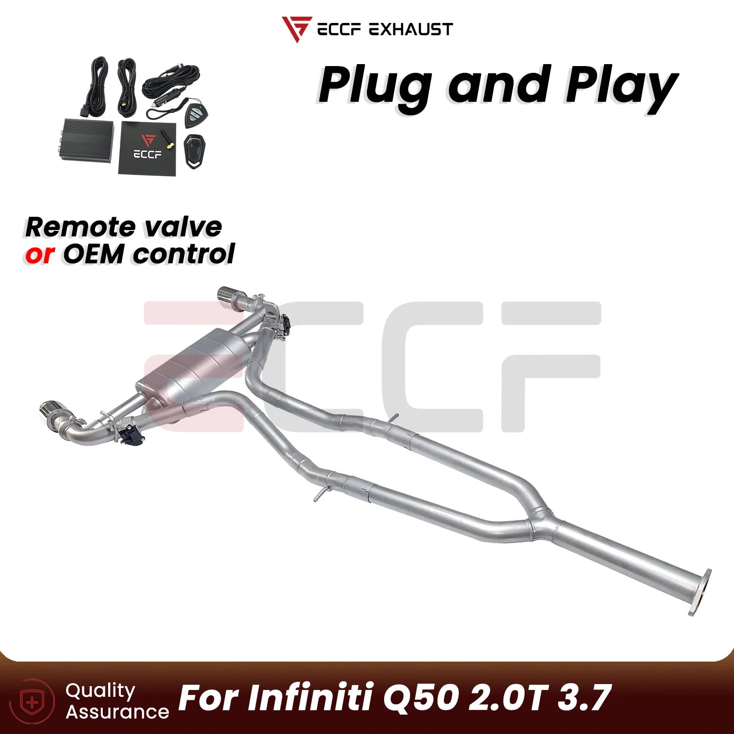 

Sporty Stainless steel Catback Exhaust For Infiniti Q50 2.0T 3.7 Aggressive Exhaust Sound Plug and Play Performance Upgrade
