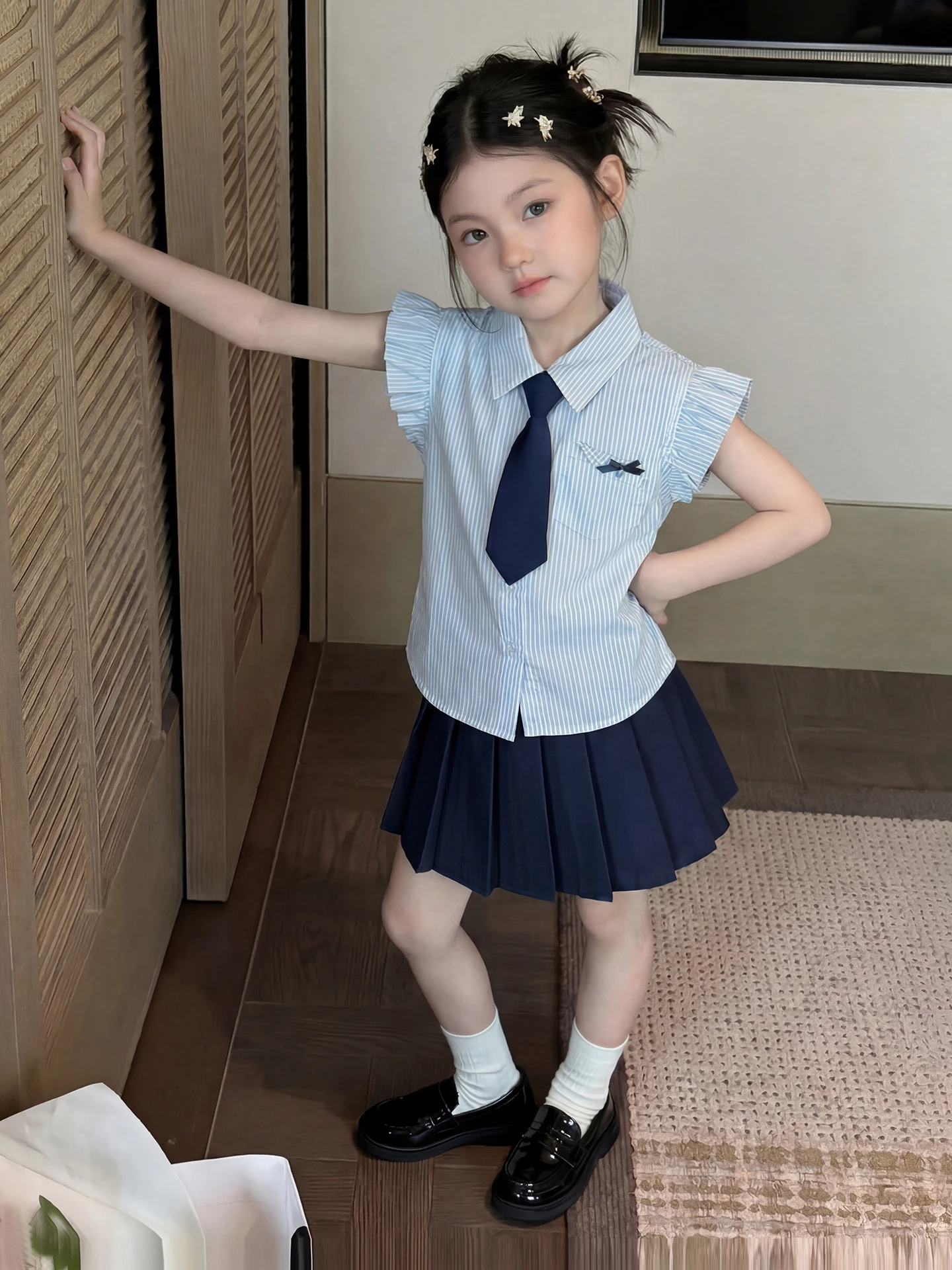 warm-girls-summer-outfit-two-piece-set-cotton-breathable-moisture-wicking-machine-washable-lightweight-cool-sensation-skirt