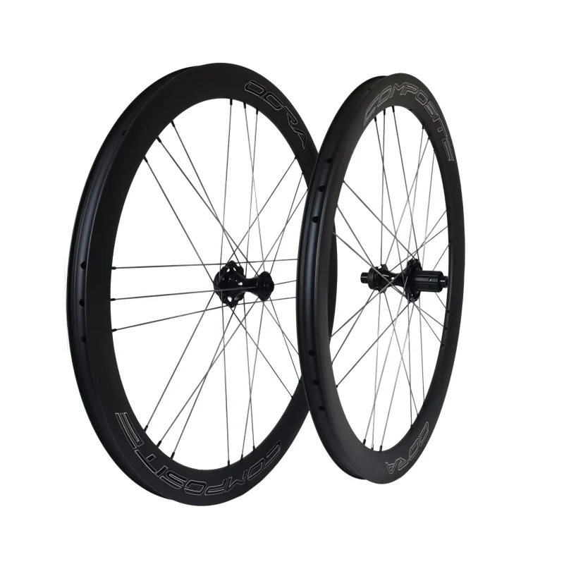 QORA Bicycle Carbon Fiber Road Wheelset 700C Ultra-light Disc Brake Width 30mm Depth 45mm