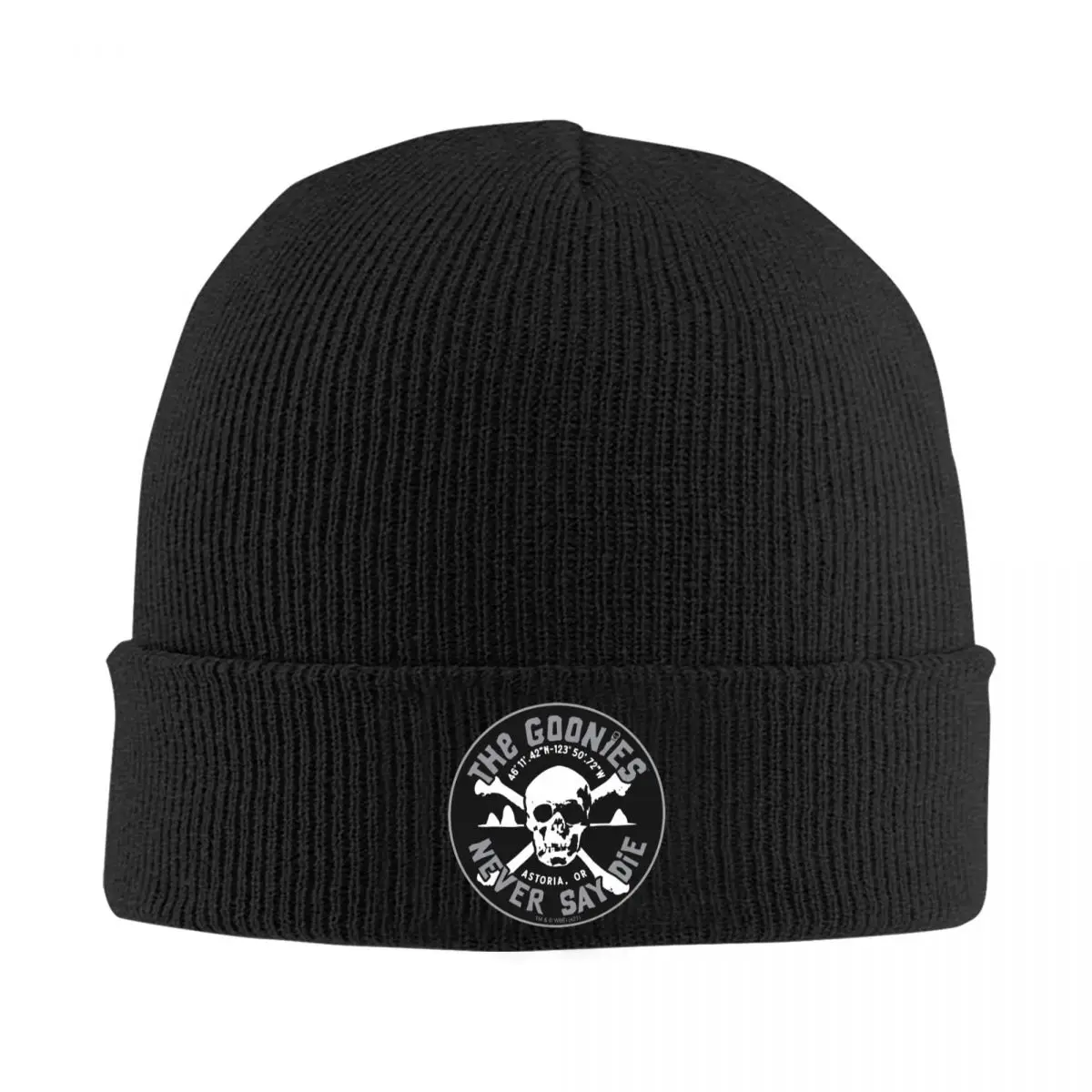 Never Say Die-gorros de punto con logotipo, 100% algodón, para mantener el calor