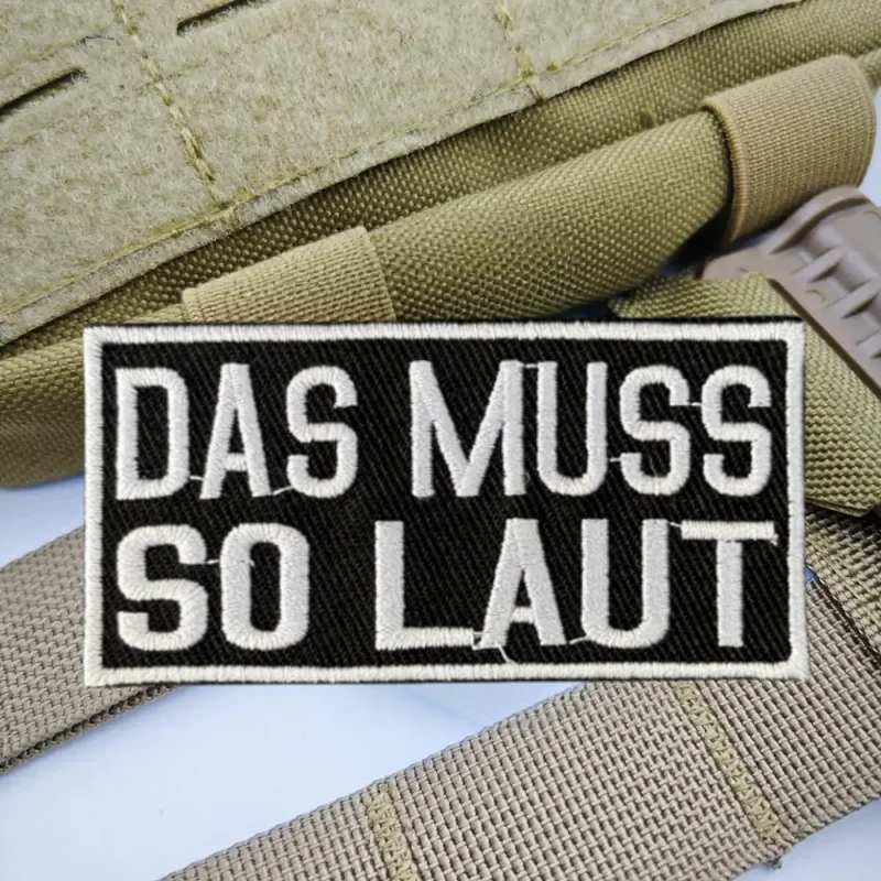 Parche bordado "DAS MUSS SO LAUT", chaleco táctico, insignia de moral con gancho y bucle, pegatina decorativa para mochila, parches para brazalete para ropa - imagen 4