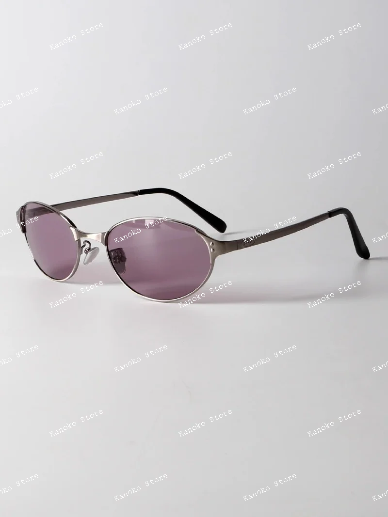 

Ретро-солнцезащитные очки в форме кошачьего глаза, фиолетовые, с защитой от ультрафиолета, корейская версия, модные очки в стиле Y2K, стильные и крутые, для женщин.