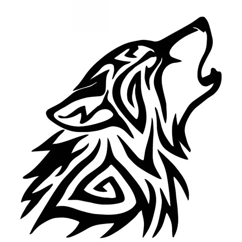 

Wolf Head Pattern High Quality Fashion Car Decoration Personality Pvc Waterproof Car Window Applique Black/white, 16cm*14cm