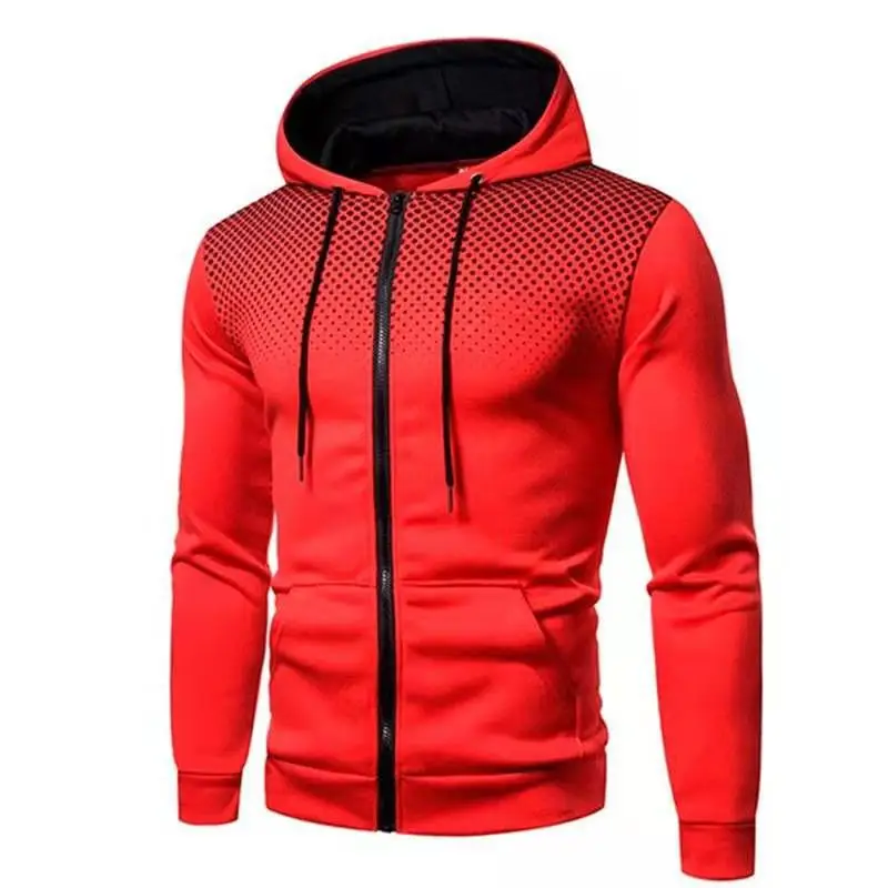 New Autumn and Winter Zipper Sweater Foreign Trade Men's Zipper Cardigan Hooded Jacket Cross Border Young Men's Leisure Sportsw