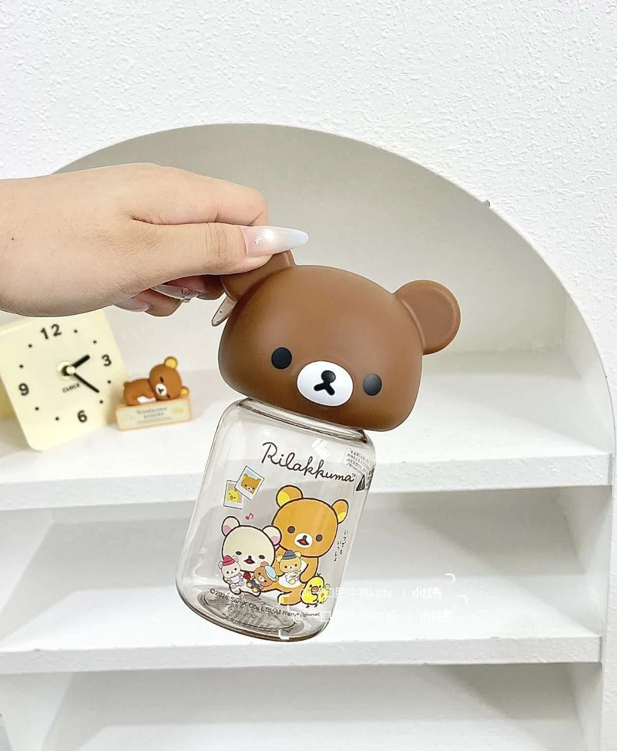 In Stock Rilakkuma Water Bottle 240ml Tritan High Temperature Resistant Portable Cute Drinking Cup For Outdoor Travel Daily Use