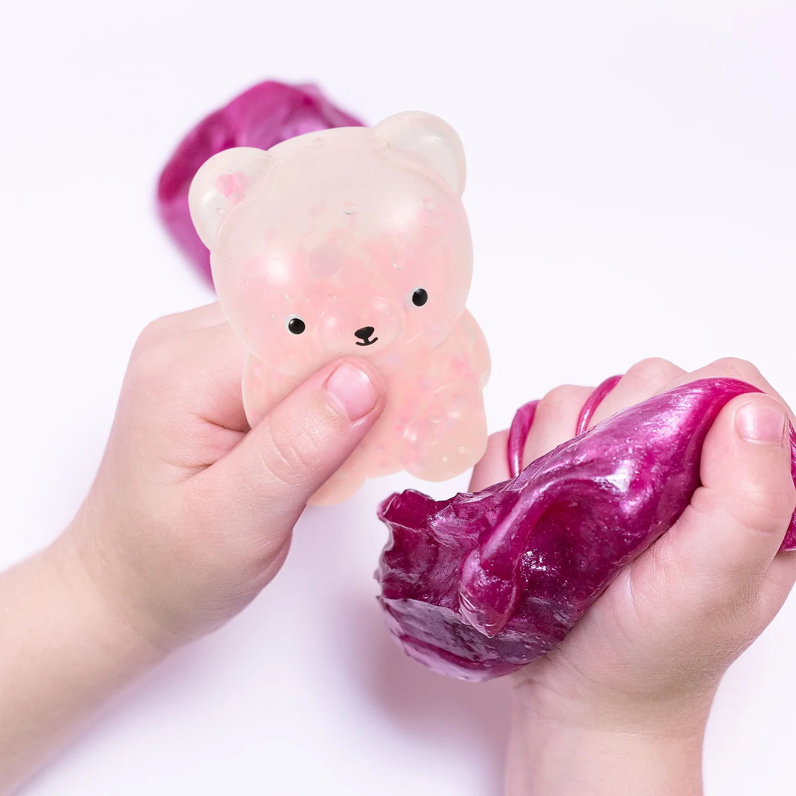 

4Pcs Bear Squeeze Balls Soft Stretchy Stress Relief for Kids Adults Party Goodies Bear Squeeze Toys