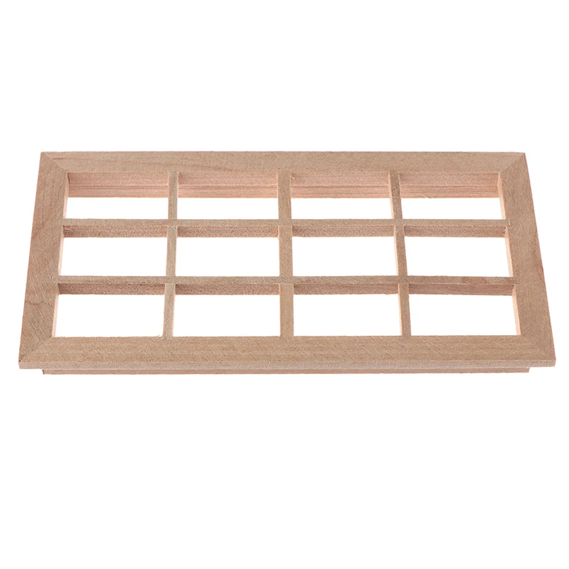 1:12 Dollhouse Miniature Wooden 12-pane Window Frame Model Accessories Toys Dollhouse Furniture Model Mini Window Frame