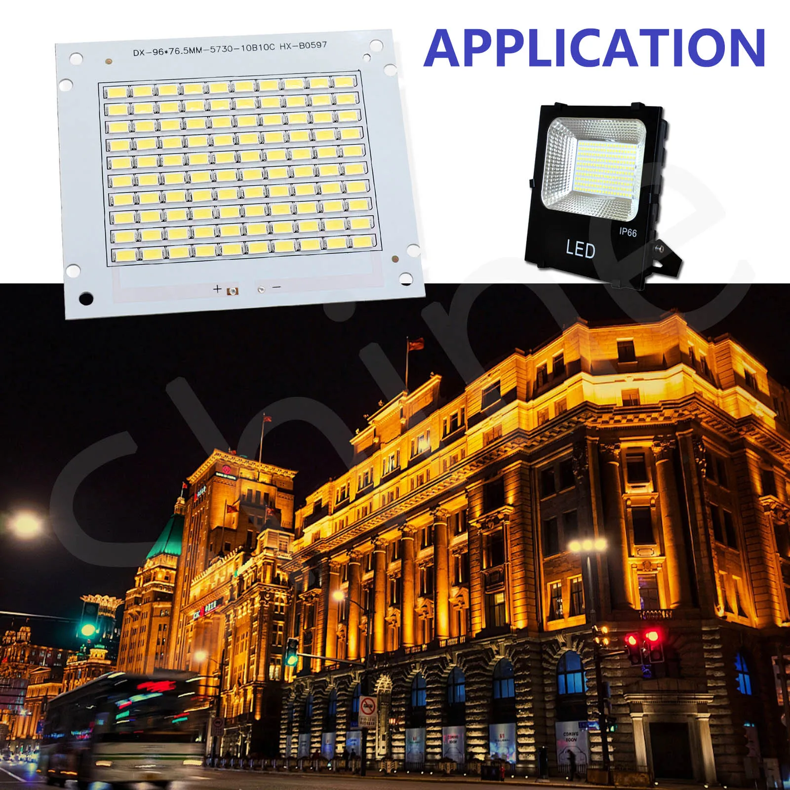 SMD 5730 Floodlight Super Bright Lighting Source Board DC30-32V 50W 100W 200W 6500K Outdoor Camping Advertising Courtyard