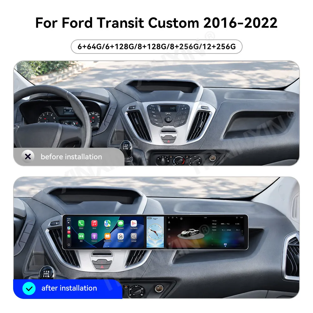 Touch Screen Car Radio For Ford Transit Custom 2016-2022 Android GPS Automotive Multimedia Auto Radio Stereo Receiver Head Unit