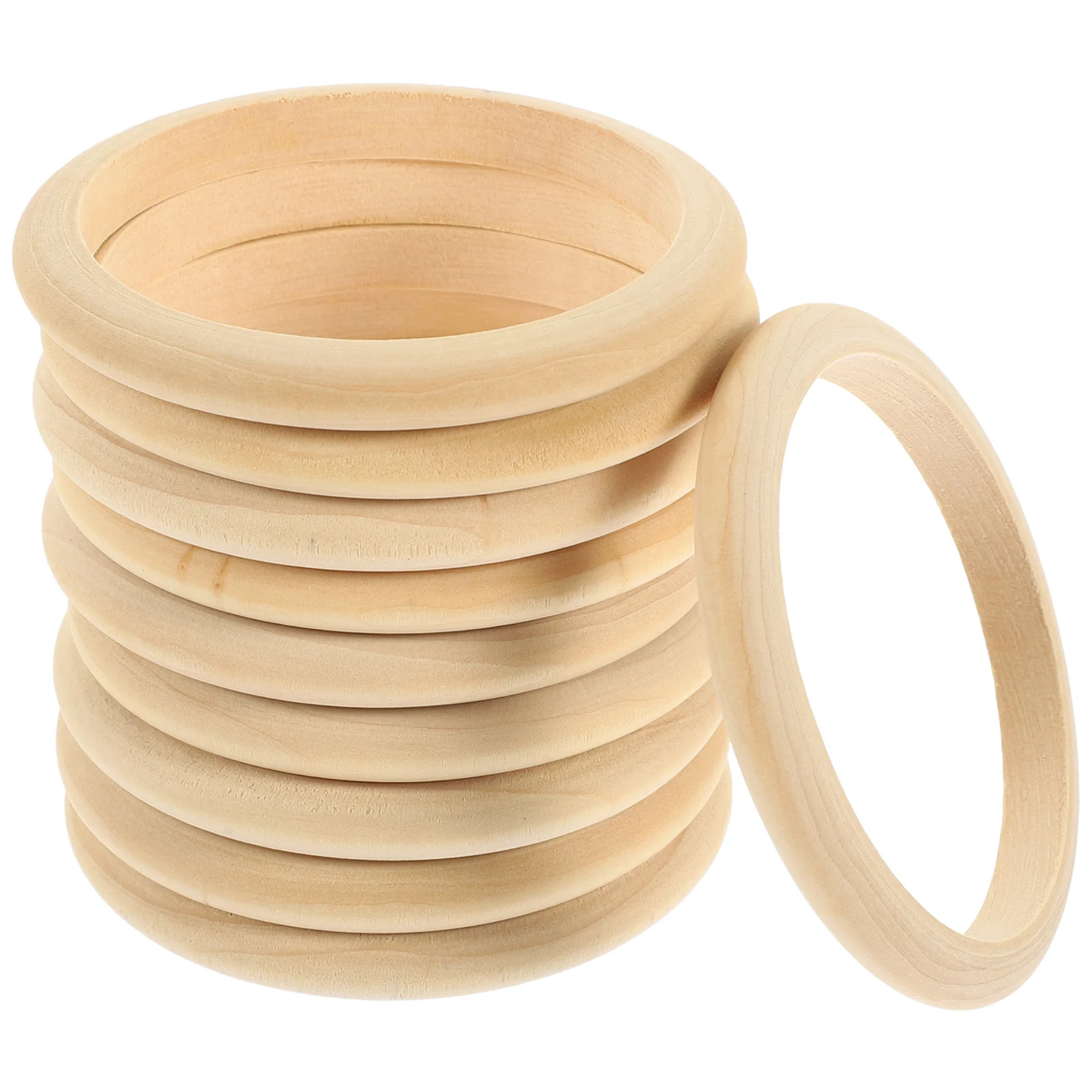 10 Pcs Ring Wooden Bracelet DIY Circles Crafts Unfinished Bracelets Jewelry Child