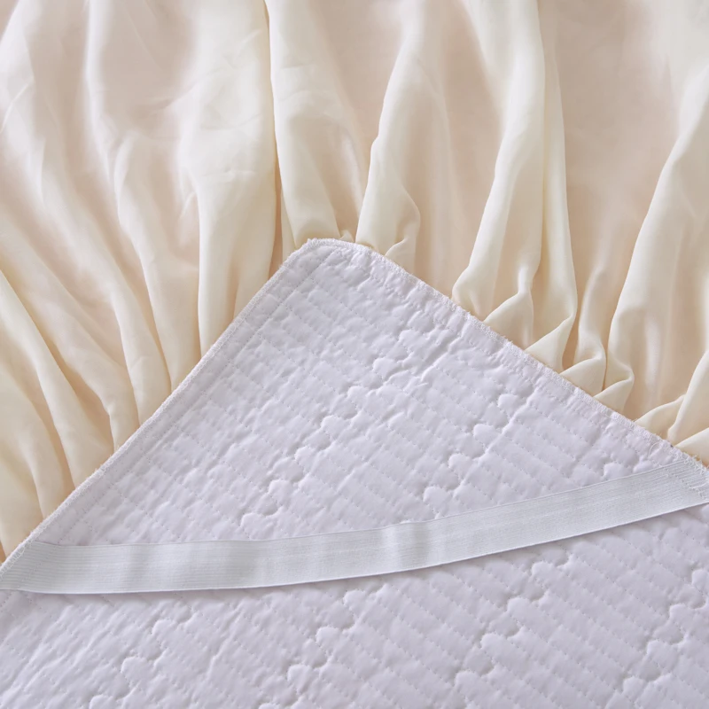 Imagem -06 - Envoltório Saia de Cama com Fronha Sólido Ajustável Poeira Elástica Ruffles Rugas e Desvanecer-se Resistente 100 Algodão Bedskirt