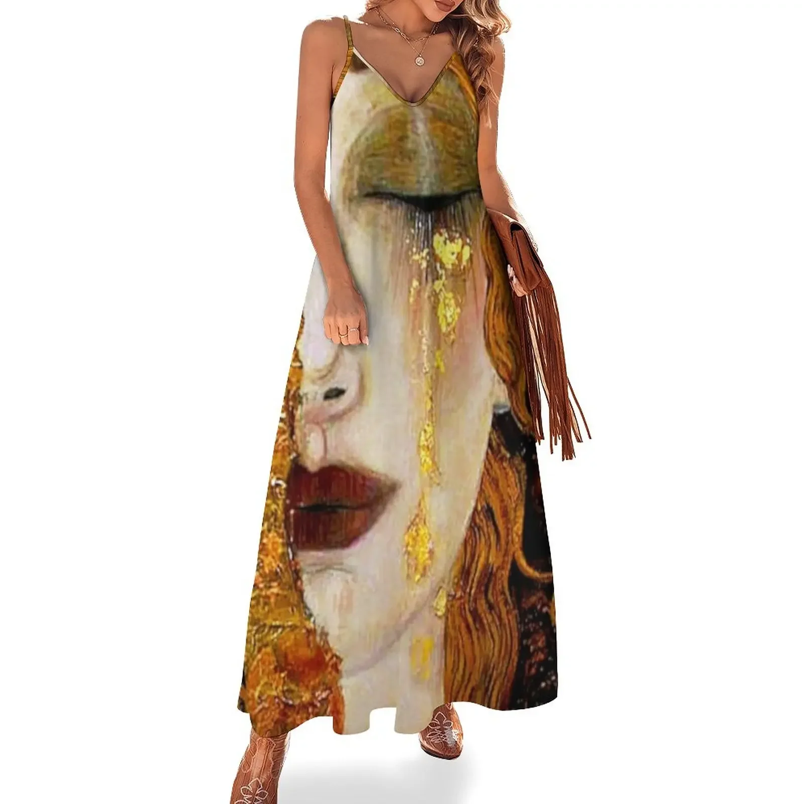 

Freya's Tears by Gustav Klimt (w/signature) | Art Nouveau Symbolism Sleeveless Dress women long dresses prom dresses 2024