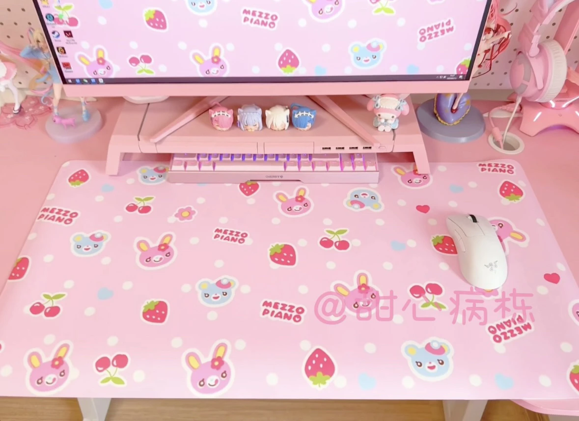Japanese MP Cartoon Printed Table Pad Cute Placemat Game Accessory Mouse Pad Commuting Lady Office Desk Mat Sweet Girl Mat