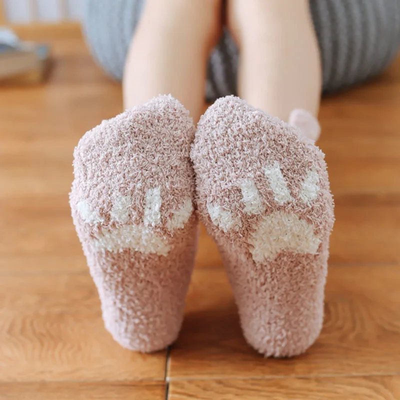 Winter Funny Animal Cute Fuzzy Socks Women Thick Cartoon Sock Cotton Warm Fluffy Home Floor Hosiery Calcetines House Mujer