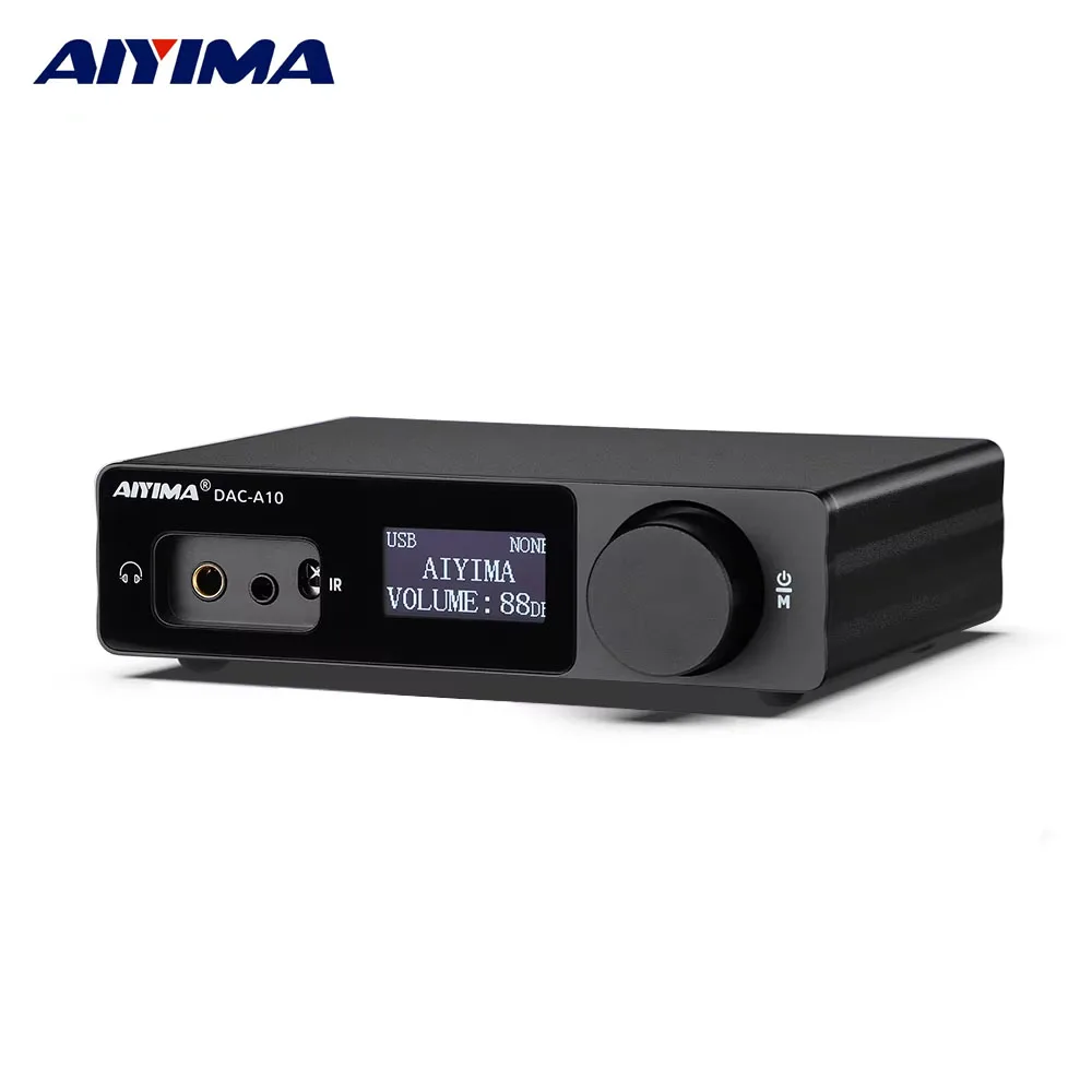 

AIYIMA DAC-A10 Audio Decoder Headphone Amplifier With Display Screen XMOS208/ESS9018K2M/TPA6120A2 USB DAC Pre Amplifier 16-600Ω