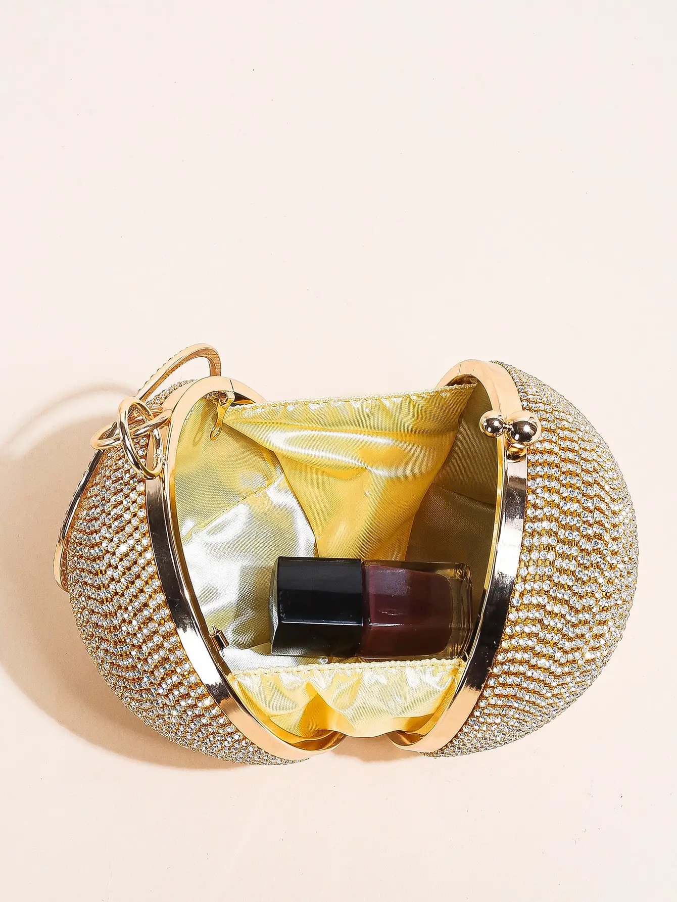 1PC Mini Classic All-over Rhinestone Decor Ball Bag For Women,Glamorous,Elegant,Exquisite Small Rhinestone Decor Boxy Evening B