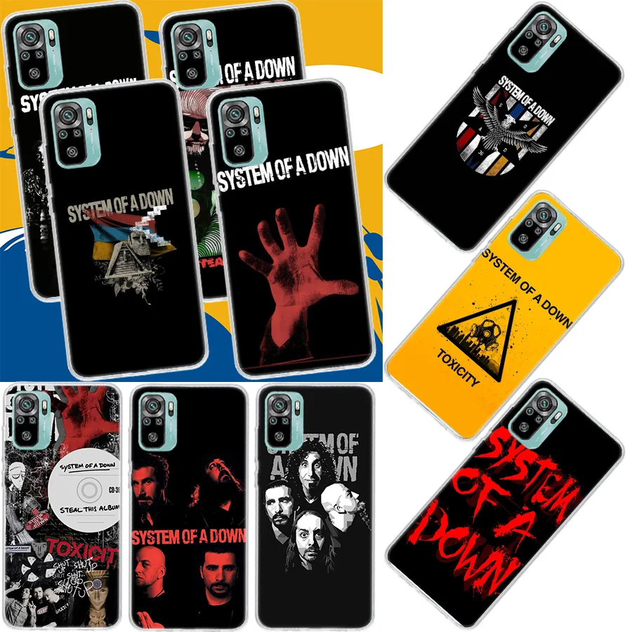 System Of A Down Phone Case For Xiaomi Redmi Note 13 Pro Plus 5G Cover 12 12C 10X 10C 10A 9 10 9T 9C 9A 8A 8 7A 7 6A 6 S2 K40 Ca