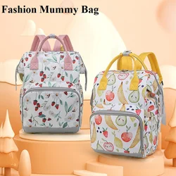 Mochila portátil de gran capacidad para mamás, bolsa ligera con estampado para pañales de bebé, informal, para maternidad, nueva moda