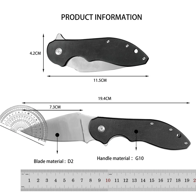 Convenient SPc172 Tactical Hunting Fishing Survival Self Defense G10 Handle Rescue EDC Outdoor Camping Pocket Knife