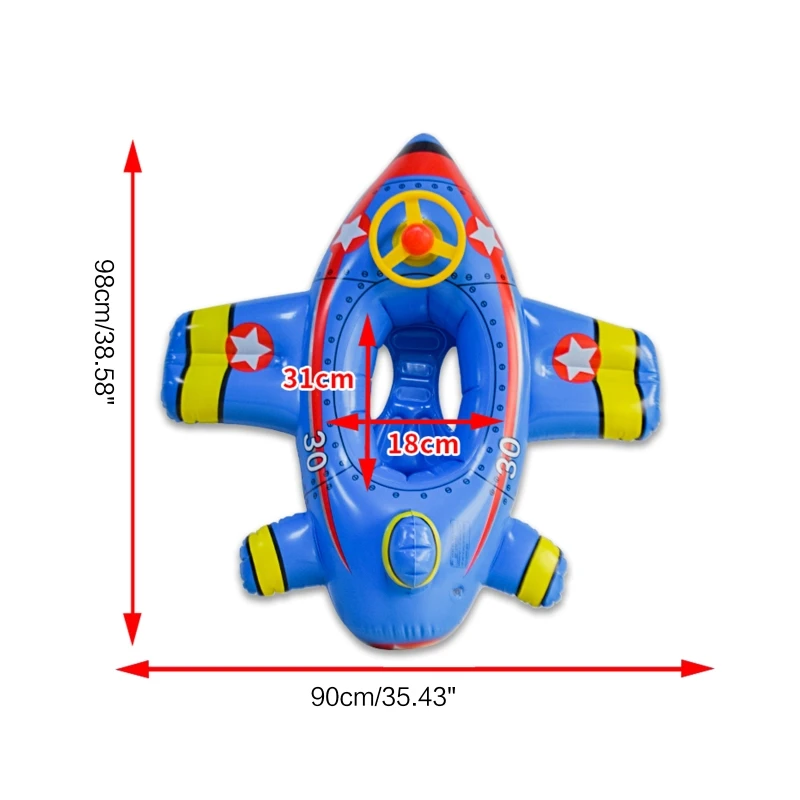 Plane Shaped Summer Swimming Ring for Play Set Non Harmful Safe for Baby to for Play with Summer Swimming Necessary Supp