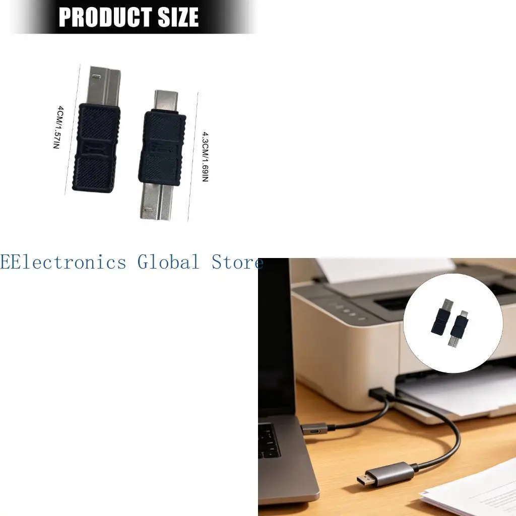 462B Multifunctional Small USB Type-B to Type C Bridge Pair for Files and Desk Gear
