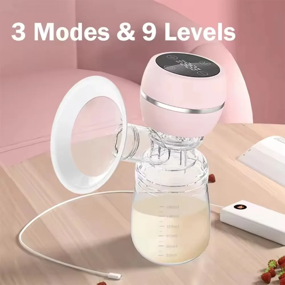 

with LED Screen Integrated Electric Breast Pump 3 Modes 9 Suction Level Electric Breast Pump Machine 180ml Milk Bottle
