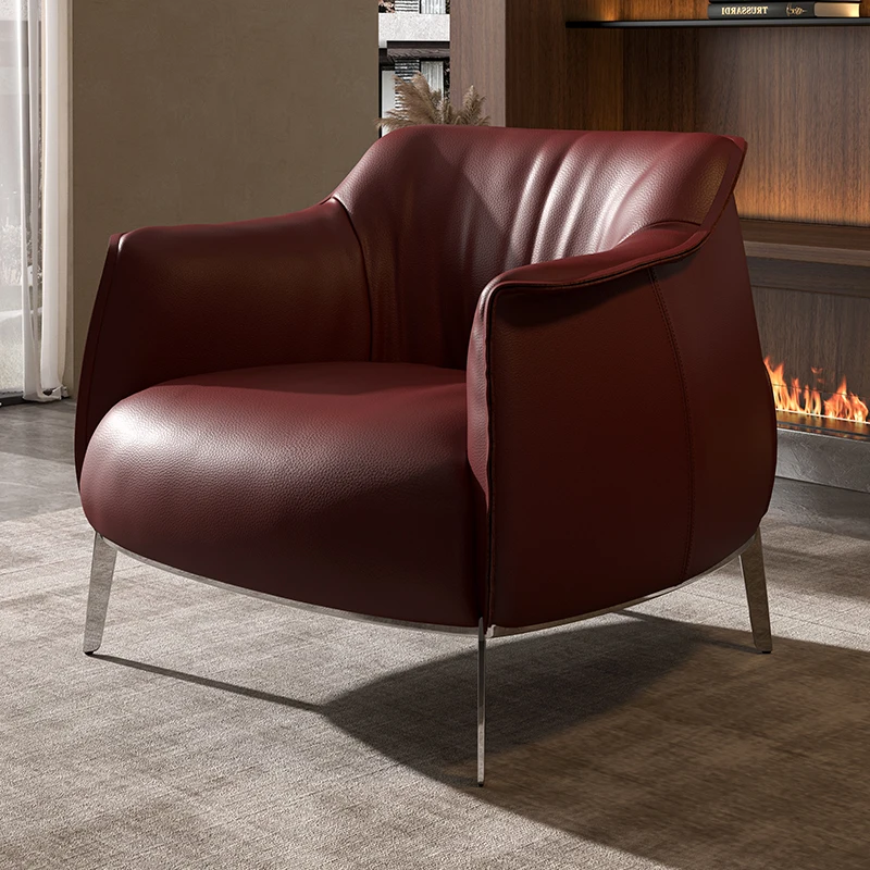 Single light luxury sofa chair simple home living room bedroom apartment hotel reception leisure small single chair lazy sofa