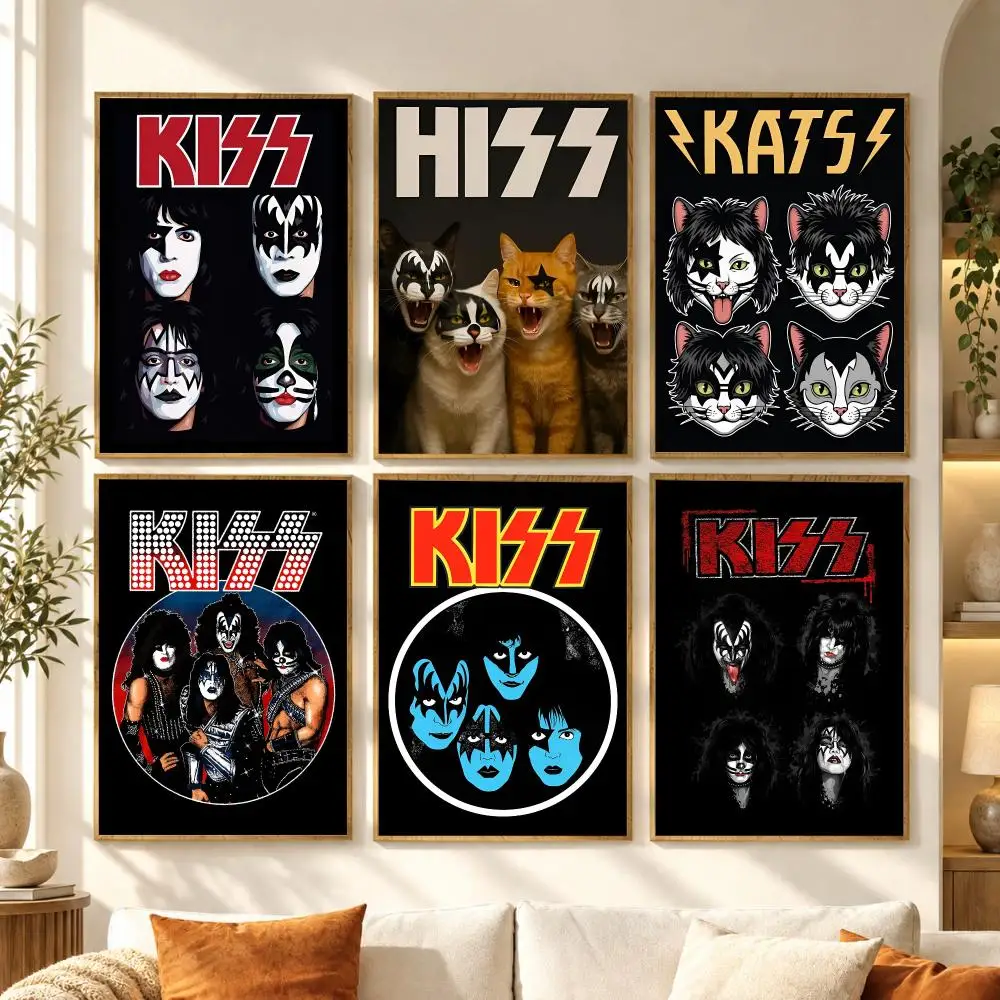 K-KISS Band Poster Stickers Mural Painting Self-Adhesive Wall Art Decals for Bedroom Living Room Home Decor Gift