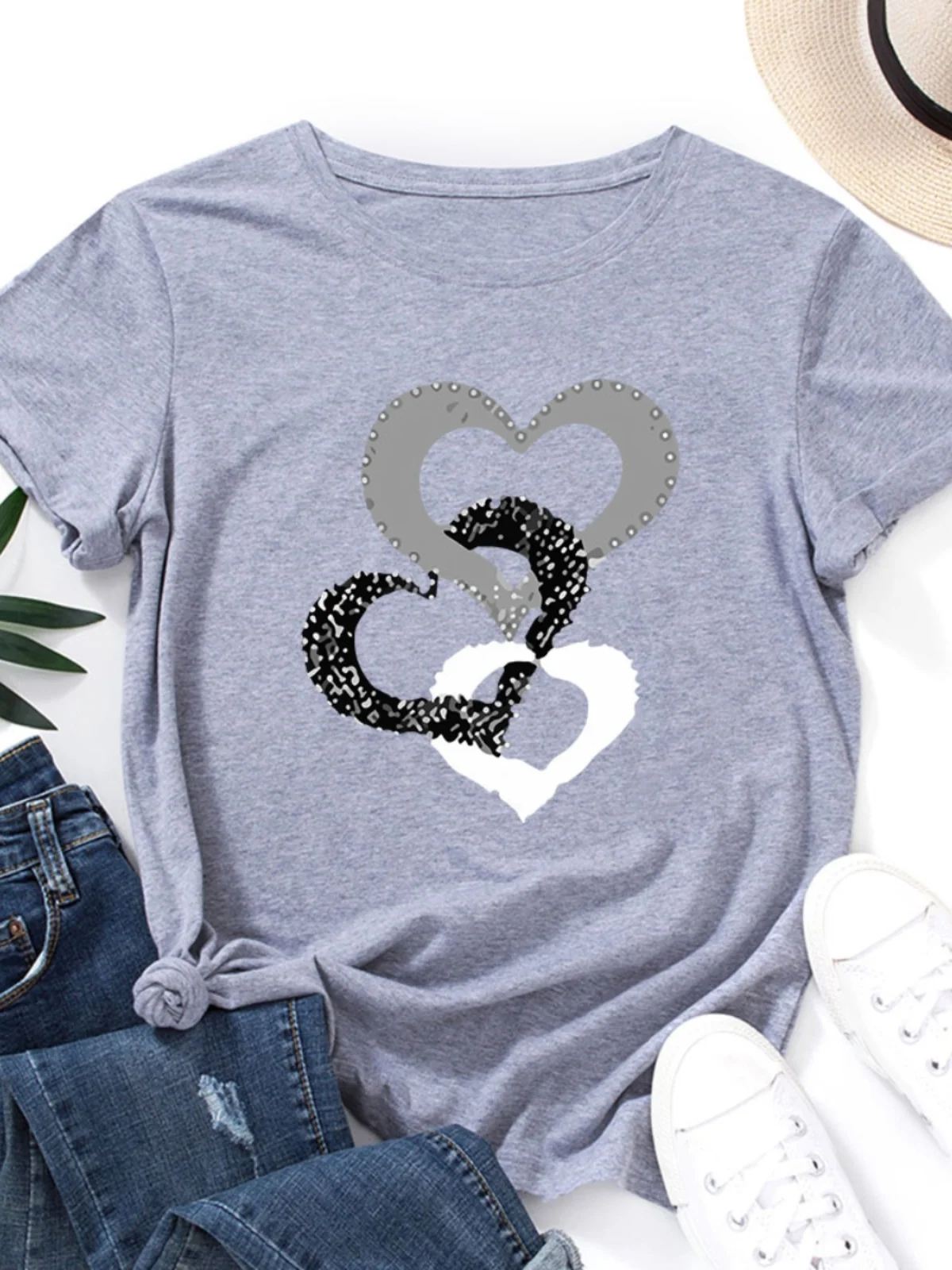 

Женская хлопковая футболка свободного кроя ort Sve round Ne Thin Summer Street Sle, повседневный топ с принтом для молодых женщин