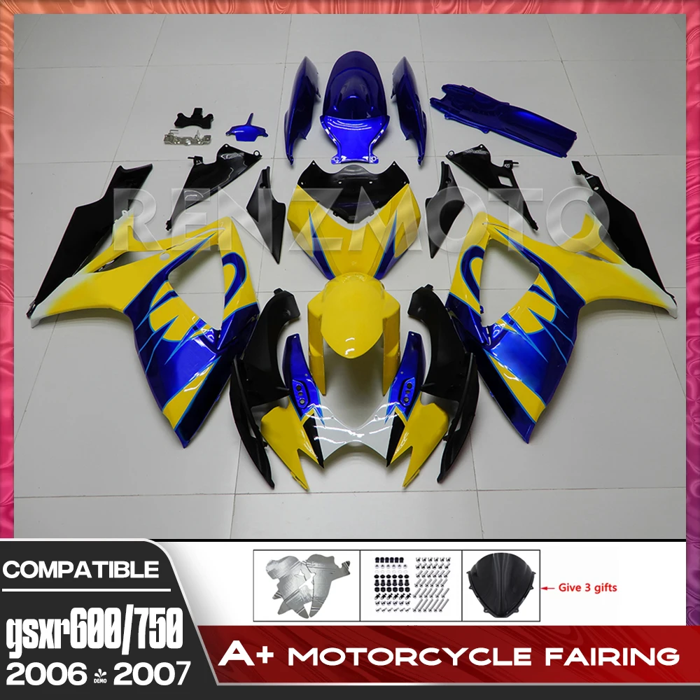 

Для Suzuki GSX-R600 R750 gsxr600 750 2006-2007 K6 K7 комплект обтекателей для мотоцикла, комплект кузова, пластиковые аксессуары, инъекционный кузов из АБС-пластика