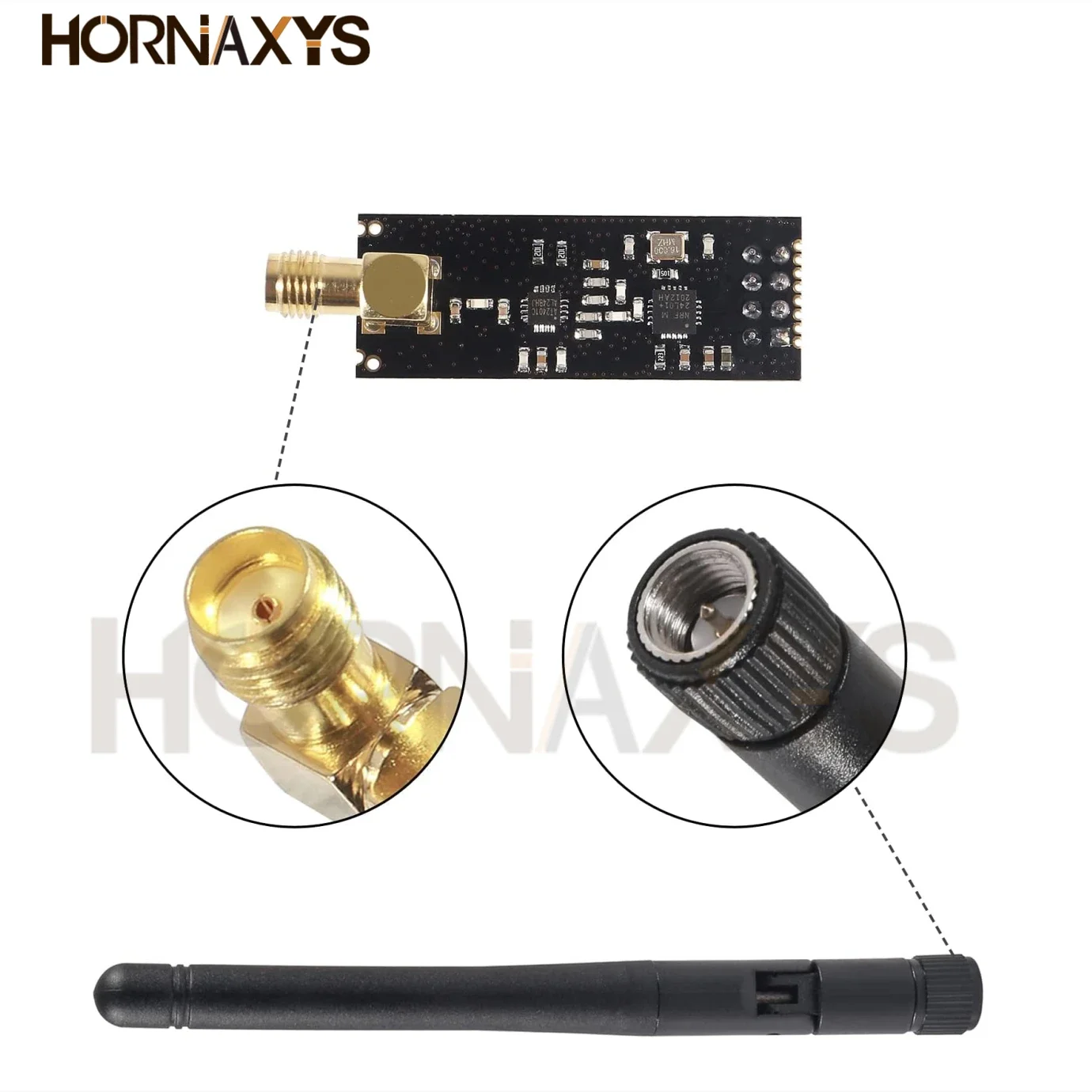 5個のNRF24L01 + PA + LNAトランシーバー、無線モジュールトランシーバーRF 2.4G NRF24L01 + 3.3V切断アダプター