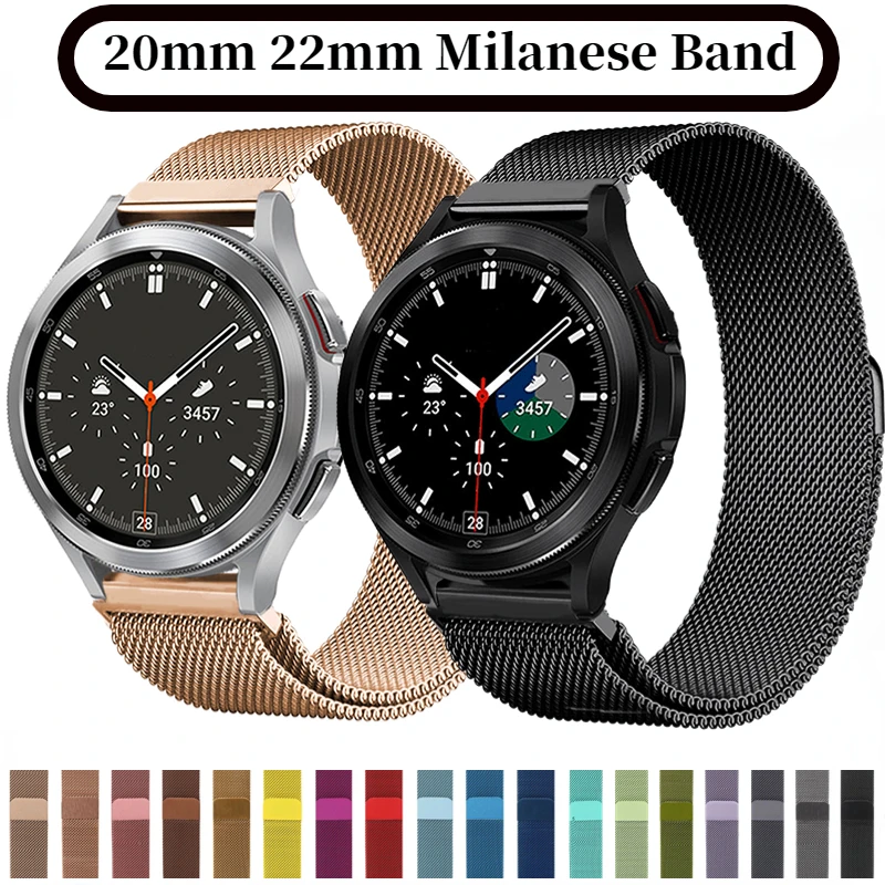 

20mm 22mm Milanese Metal Band For Samsung Watch 5/4 40mm 44mm/Amazfit GTS/GTR/Bip Bracelet Belt Huawei Watch 3/GT3-2 Pro Correa