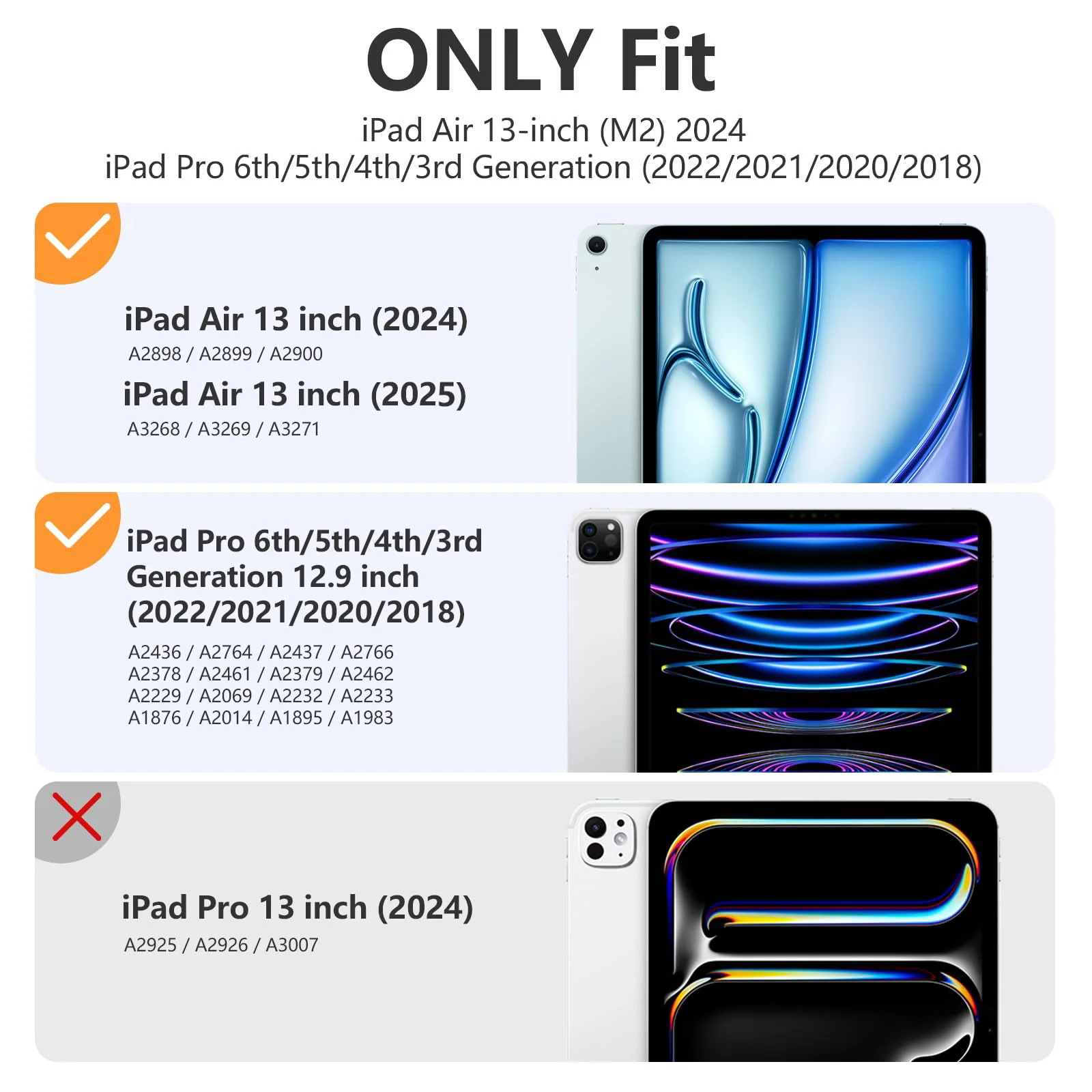 Case for iPad Air 13 inch (M3/M2-2025/2024) | iPad Pro 12.9 6th/5th/4th/3rd Generation 2022/2021/2020/2018 with Pencil Holder view 6
