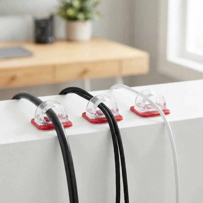 Self-adhesive Cable Holder Fixer Clips Organizer Clamp Management Adhesive For Home Office Car Clamp Wire Manager Wall Stickers
