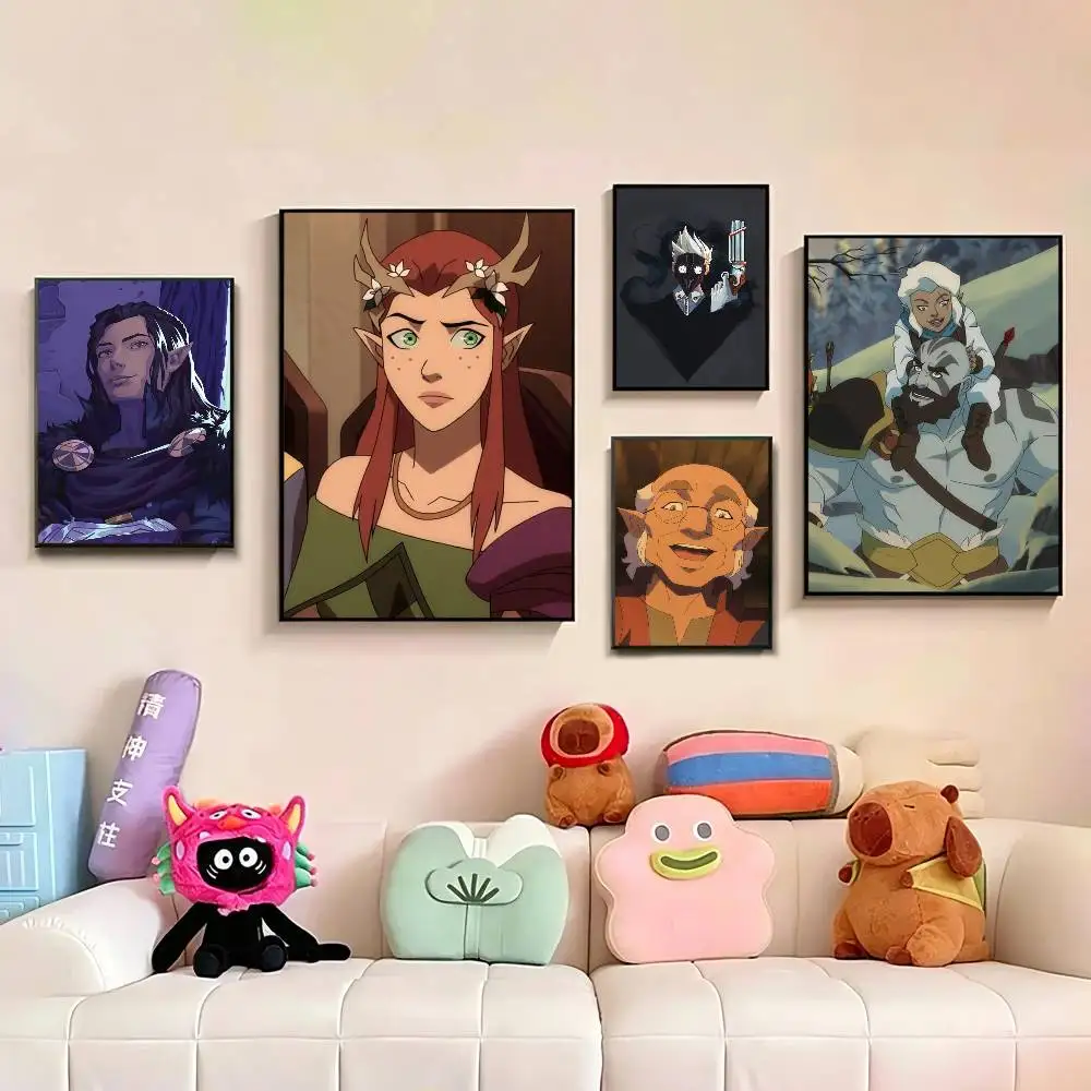 

T-The Legend of Vox Machina Poster Waterproof Wall Art Sticker For Bar Living Room Vintage Decor